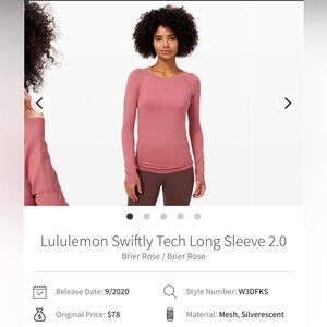 Lululemon Swiftly Tech Long Sleeve 2.0